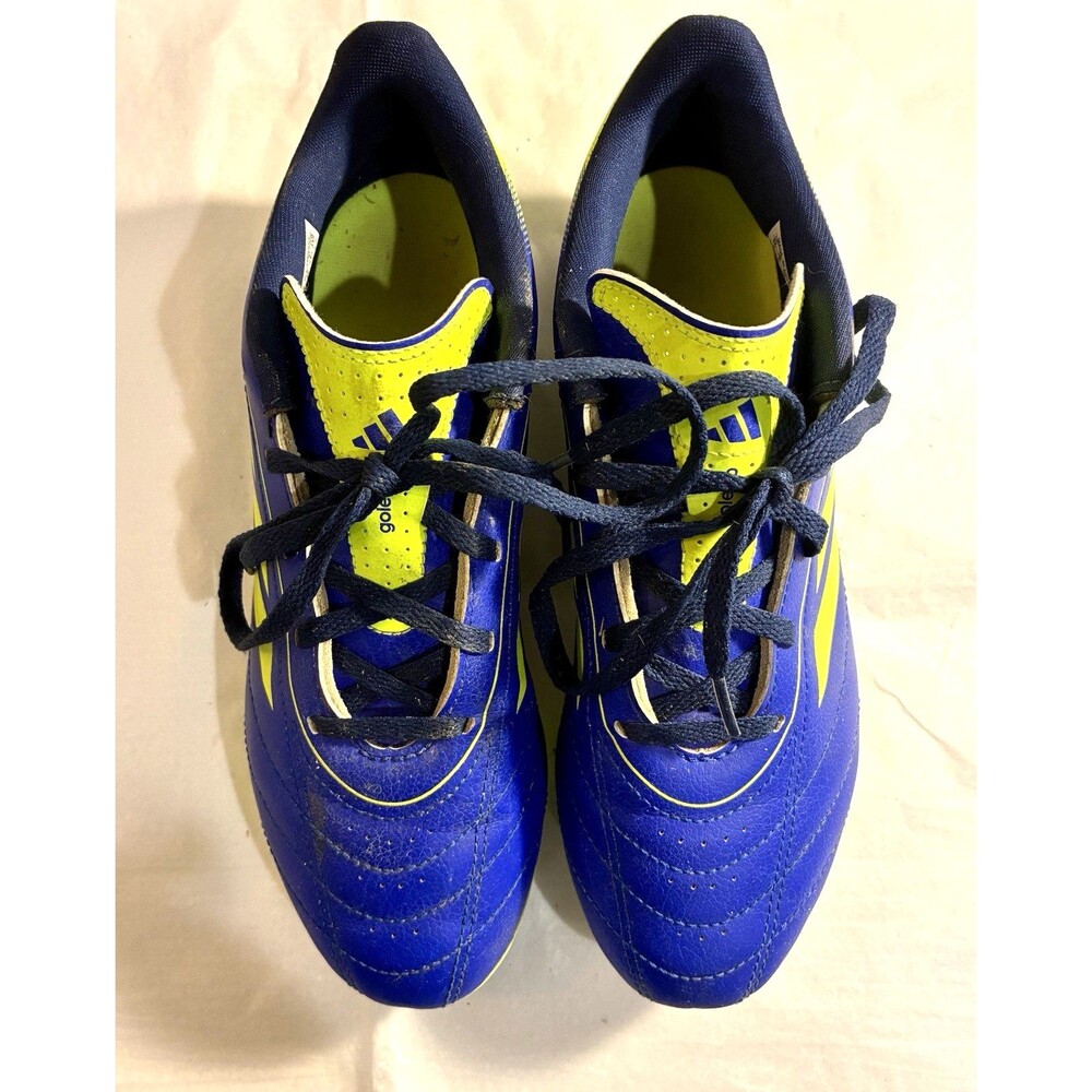 Adidas Youth Soccer Cleats Size 5.5 Blue Neon Yellow Boys Firm Ground